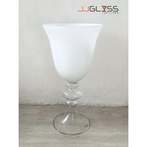WHITE-H1051-55TCYP - WHITE Handmade Colour Vase